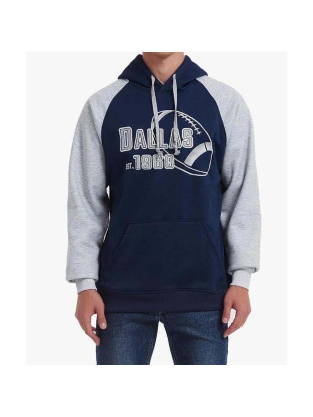 Dallas Football Hoodie Mens XL Navy Blue Grey Athletic Pullover NFL Style New